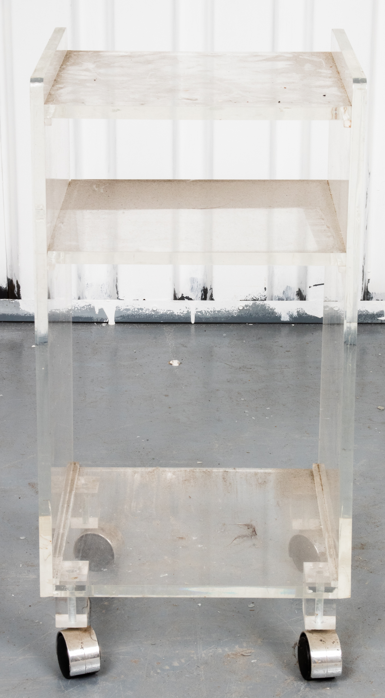 MODERN LUCITE ROLLING BAR CART