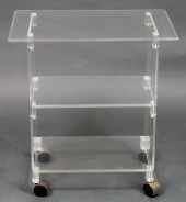 MODERN LUCITE THREE-TIER ROLLI