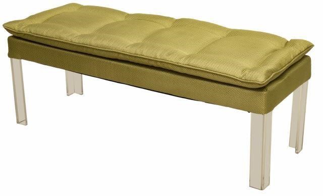 MODERN LUCITE TUFTED CUSHION END OF