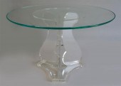 MODERN LYRE FORM GLASS TOPPED