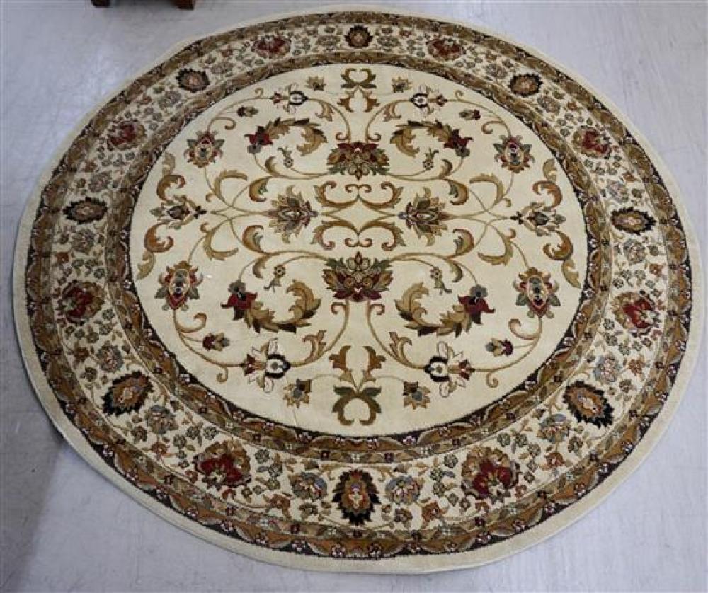 MODERN MACHINE MADE ROUND RUG,