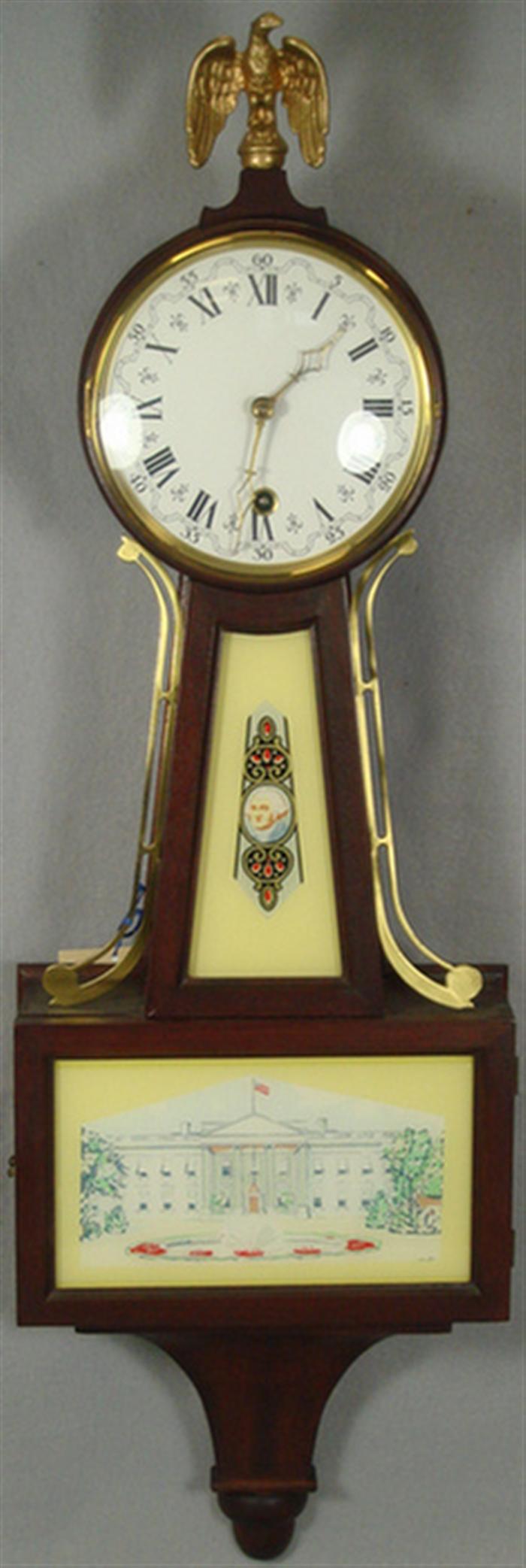 Modern mahogany banjo clock, time
