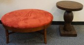 MODERN MAHOGANY RED UPHOLSTERE