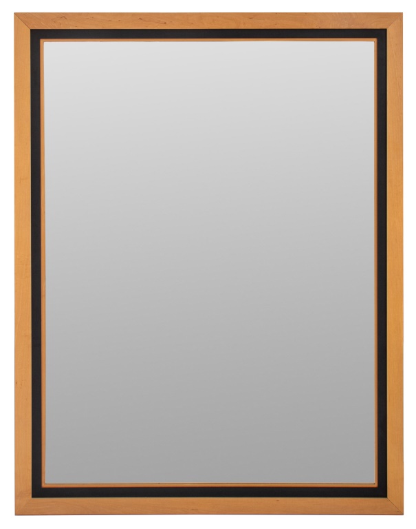 MODERN MAPLE & EBONIZED WOOD MIRROR