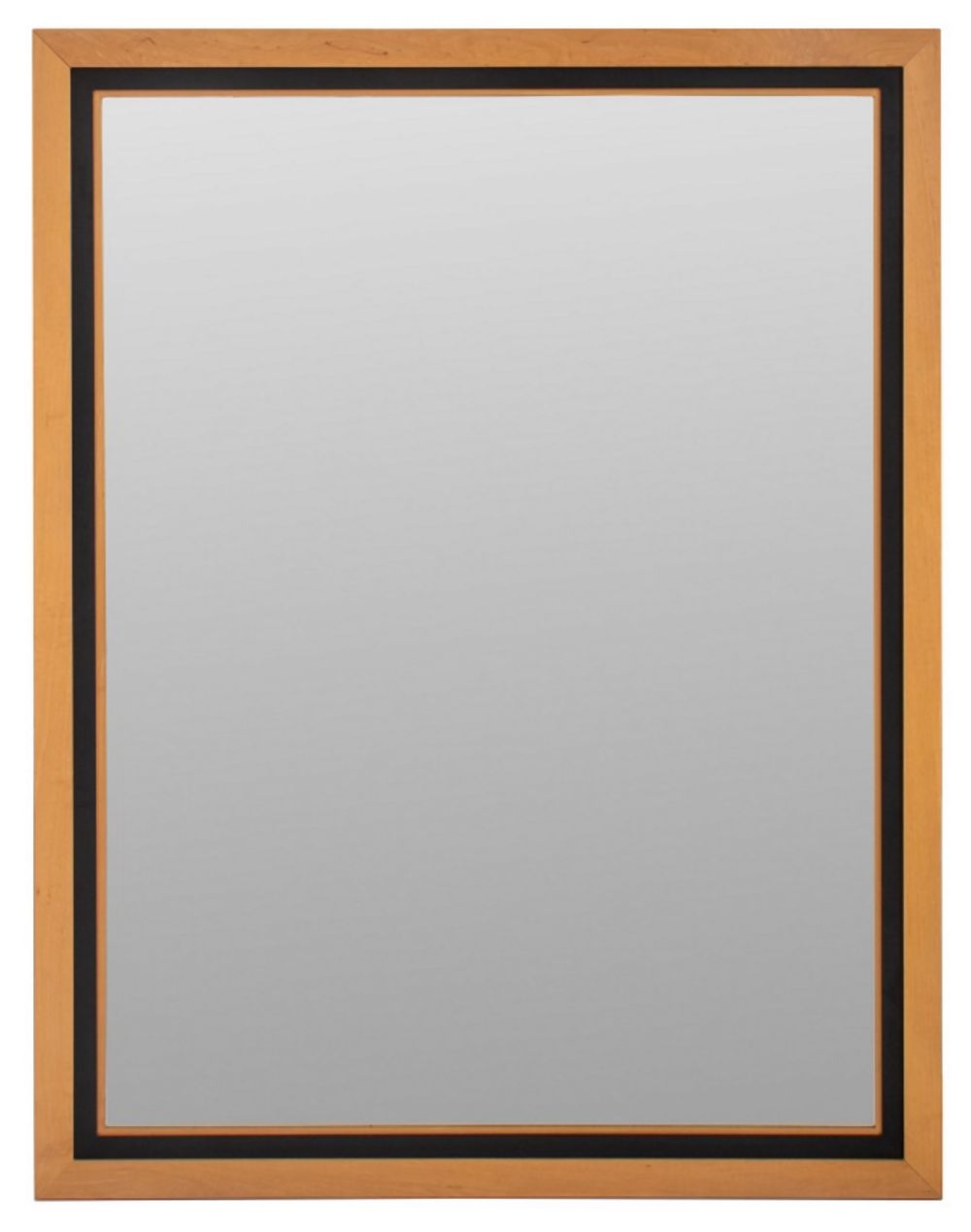 MODERN MAPLE & EBONIZED WOOD MIRROR