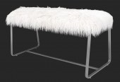 MODERN METAL BENCH WITH FAUX F