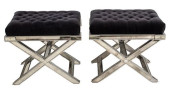MODERN MIRRORED GRAY UPHOLSTER