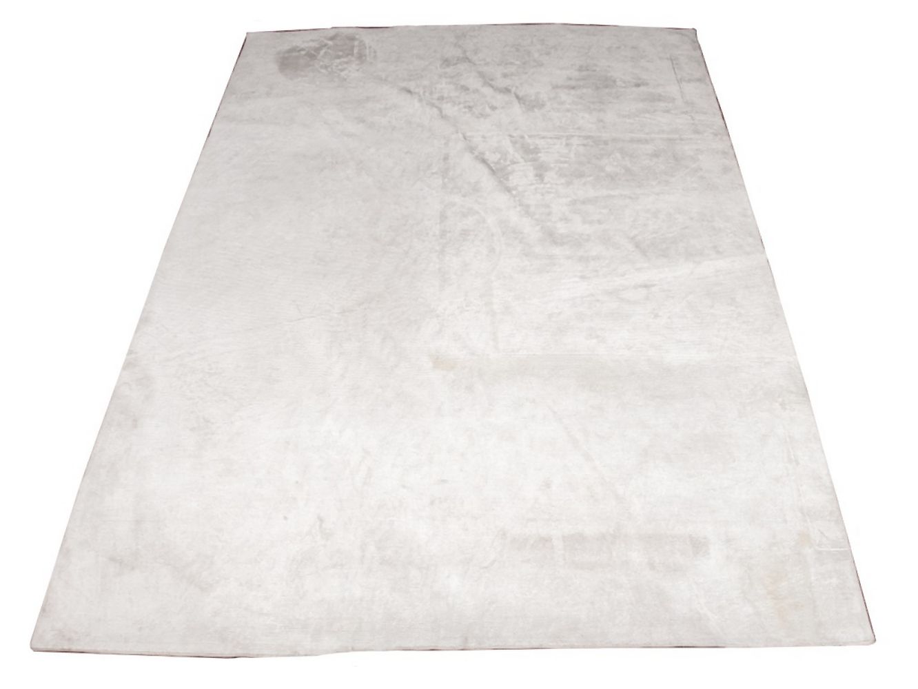 MODERN MONOCHROME WHITE WOOL RUG