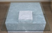 MODERN MOTTLED GRAY MARBLE AND