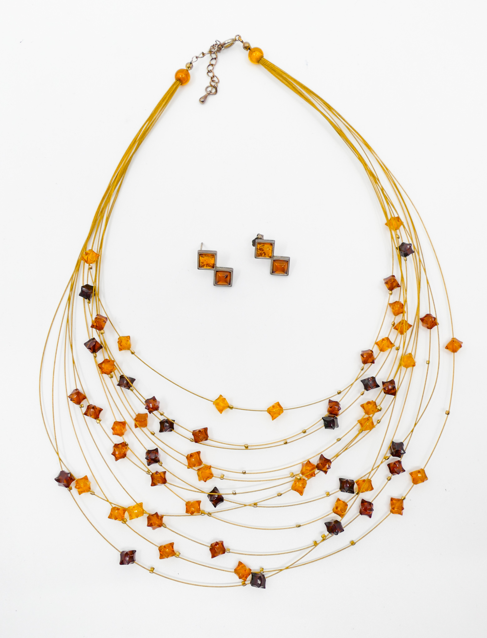 Modern Multi-Colored Amber Necklace