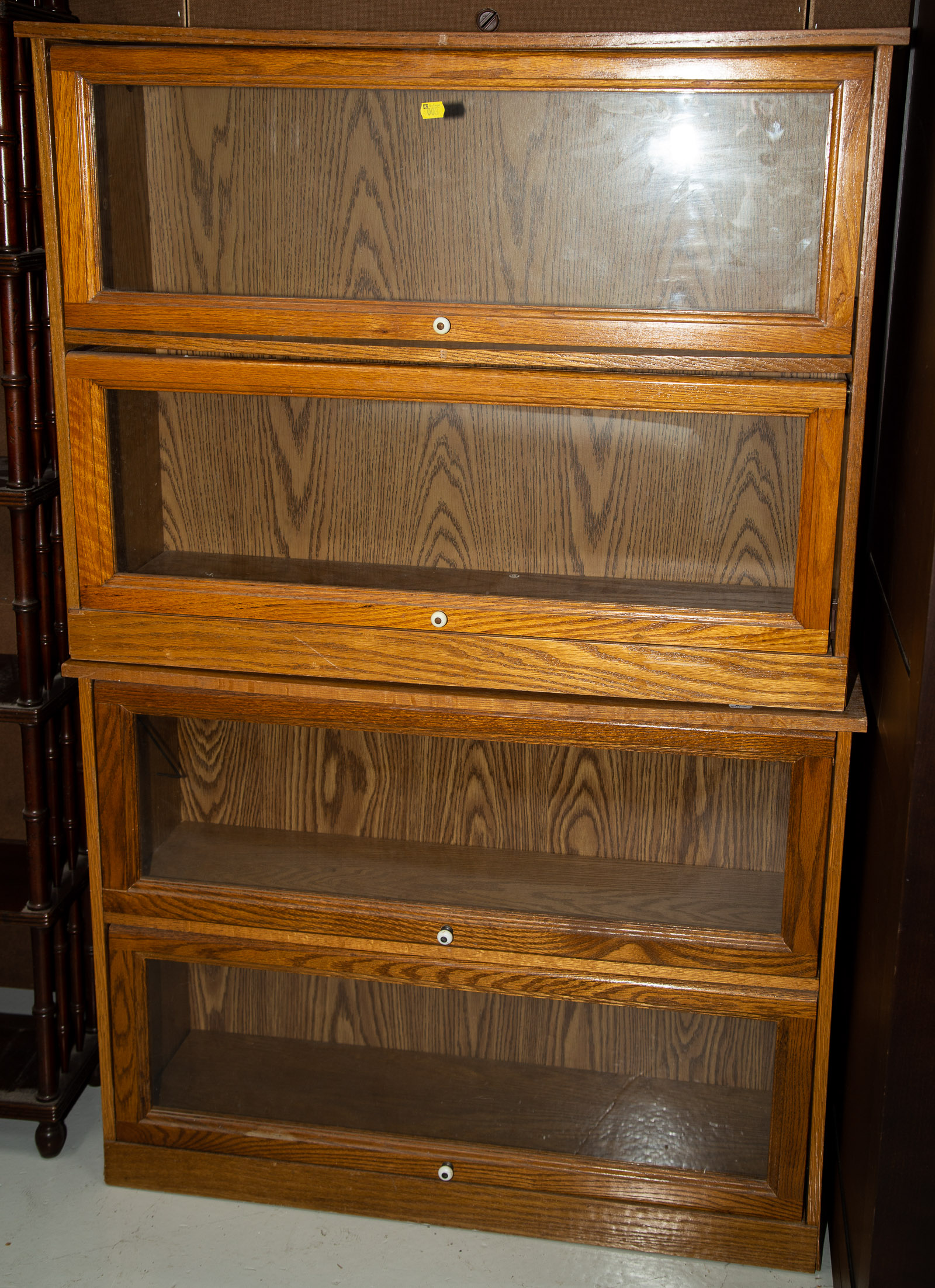 MODERN OAK BARRISTER STYLE BOOKCASE