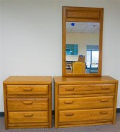 MODERN OAK DRESSER WITH MIRROR