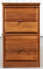 MODERN OAK TWO DRAWER FILE CAB
