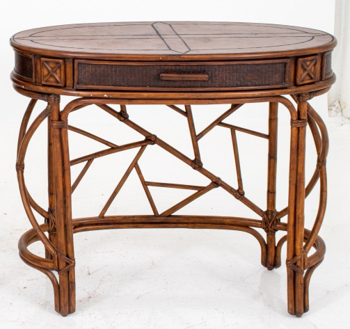 MODERN OVAL BAMBOO WRITING DESK
