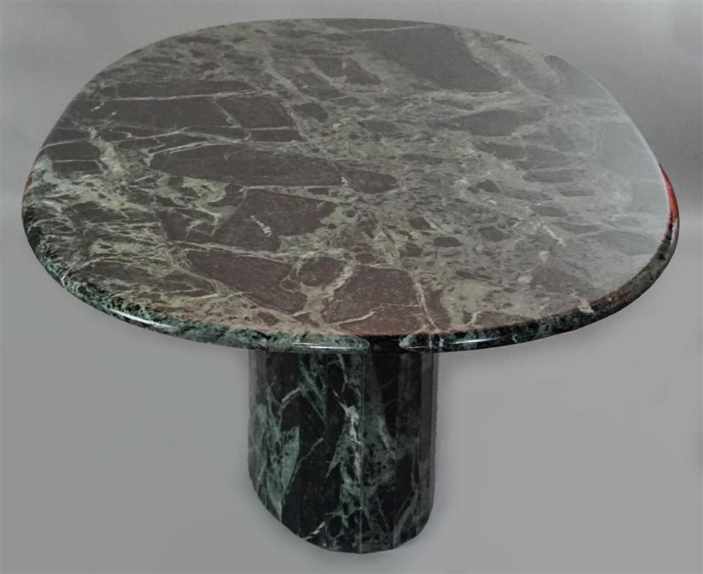 MODERN OVAL MOTTLED GREEN MARBLE
