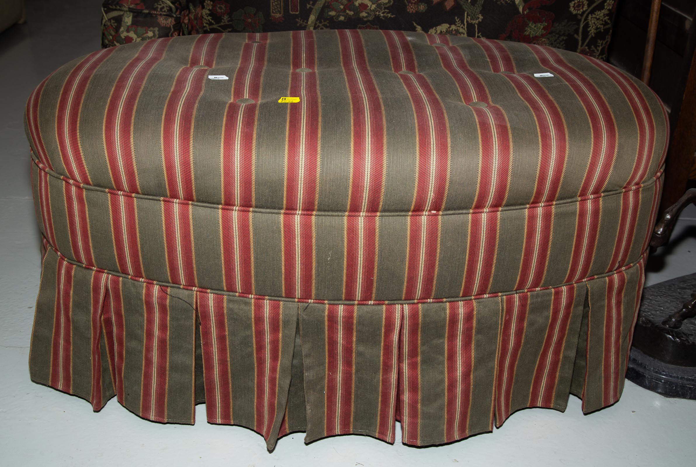 MODERN OVAL OTTOMAN .
