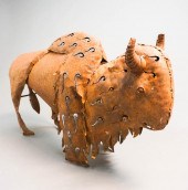 MODERN OXIDIZED METAL BISON ST