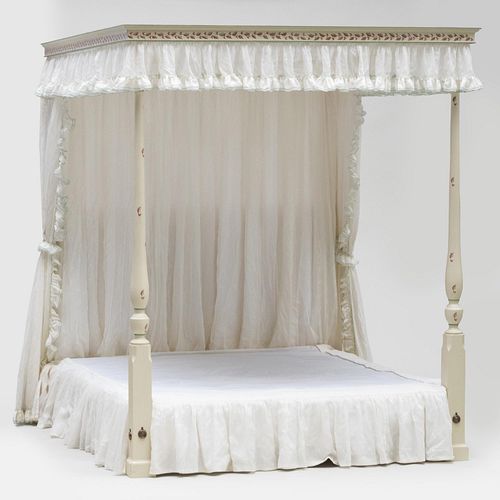 MODERN PAINTED CANOPY BEDFitted