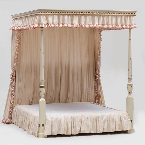 MODERN PAINTED CANOPY BEDFitted