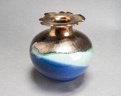 MODERN PAINTED CRACKLEWARE GLA