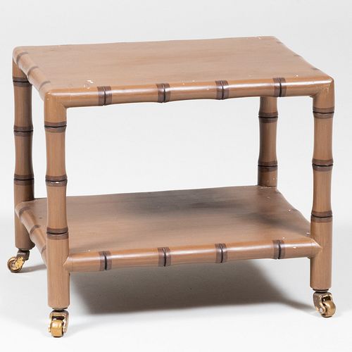 MODERN PAINTED FAUX BAMBOO TWO-TIER
