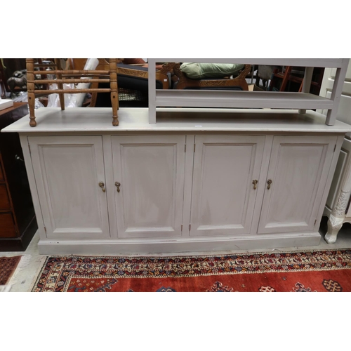 Modern painted four door sideboard,