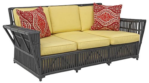MODERN PAINTED REEDED RATTAN
