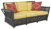 MODERN PAINTED REEDED RATTAN C