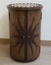 MODERN PATINATED METAL STUDDED