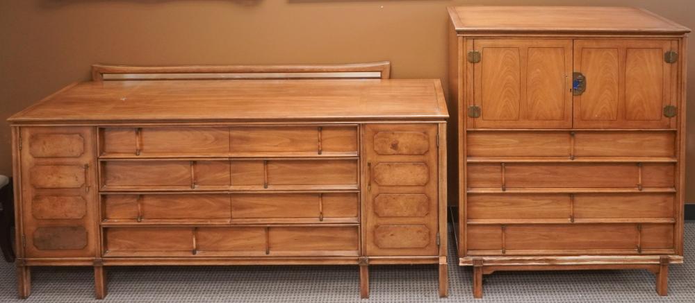 MODERN PECAN TRIPLE DRESSER WITH