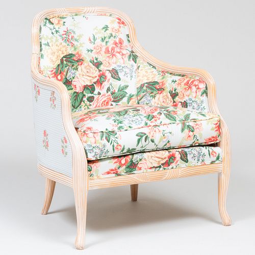 MODERN PICKLED WOOD AND CHINTZ