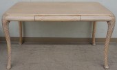 MODERN PICKLED WOOD TABLE, 30