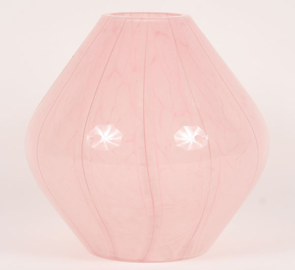 Modern pink art glass vase.  10