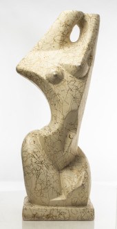MODERN PLASTER SCULPTURE OF A