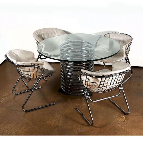 MODERN POLISHED STEEL AND GLASS