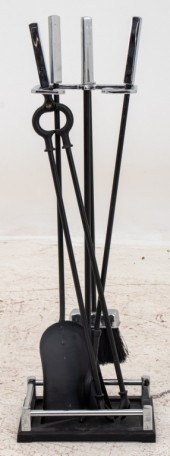 MODERN POLISHED STEEL FIREPLAC