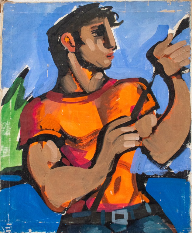MODERN PORTRAIT OF A MAN ACRYLIC ON
