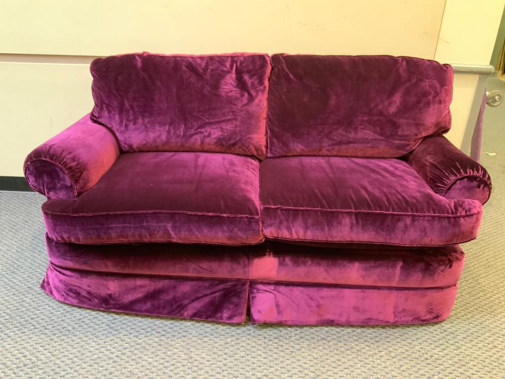 MODERN PURPLE VELVET UPHOLSTERED