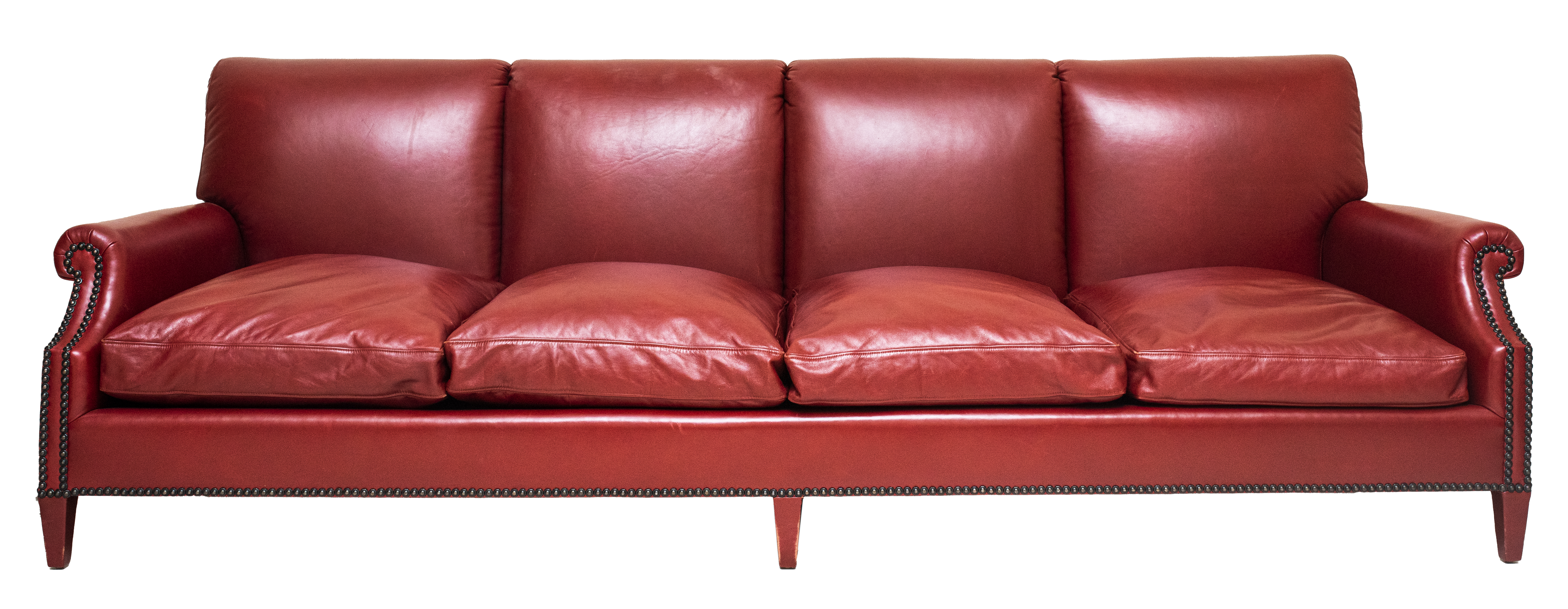 MODERN RED LEATHER CUSTOM SOFA