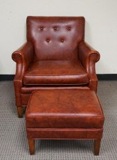 MODERN RED MOTTLED VINYL LOUNG