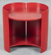 MODERN RED STAINED WOOD SIDE T