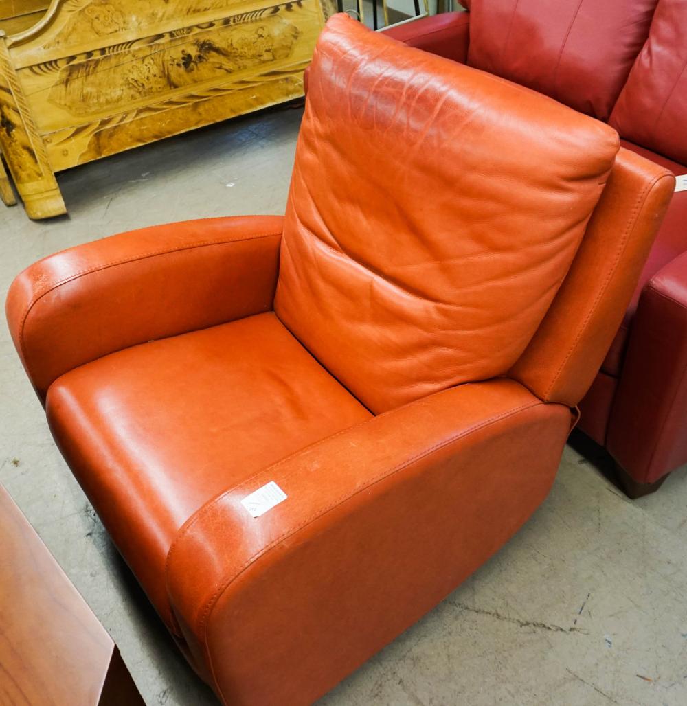 MODERN SALMON LEATHER SWIVEL
