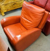 MODERN SALMON LEATHER SWIVEL R