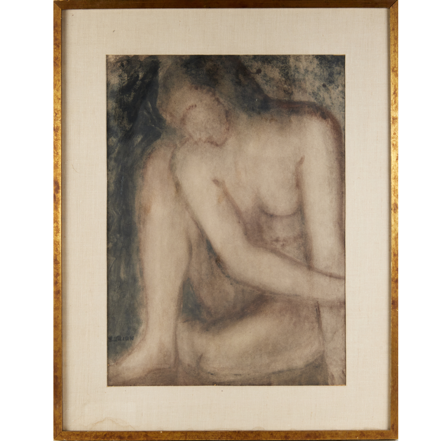 MODERN SCHOOL, NUDE PASTEL ON PAPER