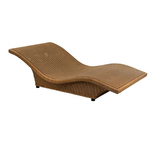 MODERN SCULPTURAL WICKER CHAISE