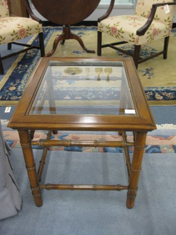 Modern Side Table pecan finish wood