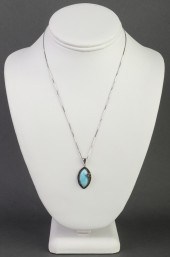 MODERN SILVER BLUE AGATE MARQU