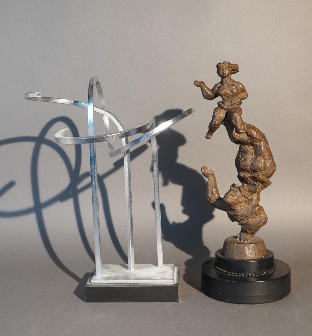 MODERN SILVER PAINTED METAL