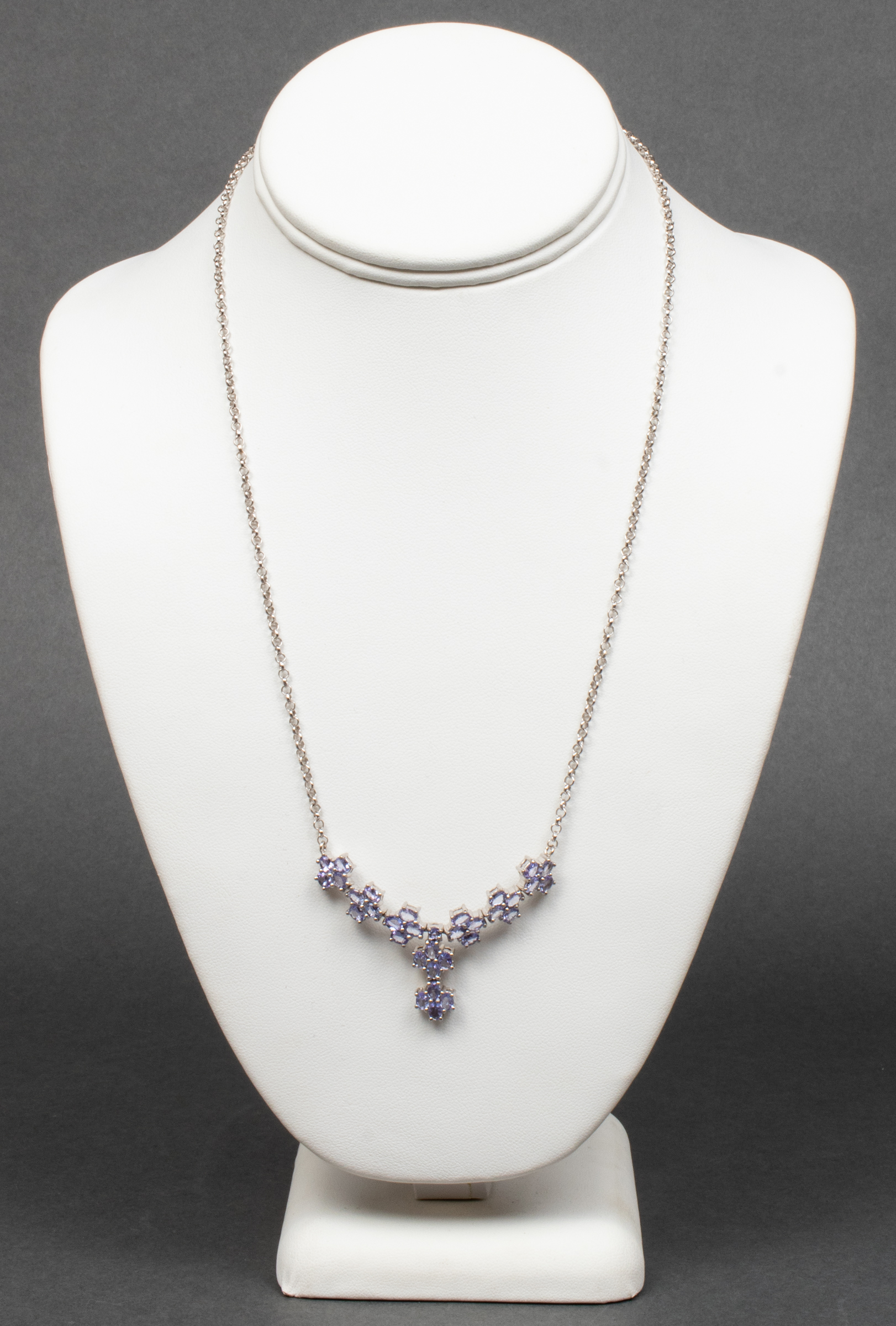 MODERN SILVER TANZANITE DROP