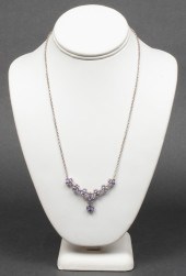 MODERN SILVER TANZANITE DROP N